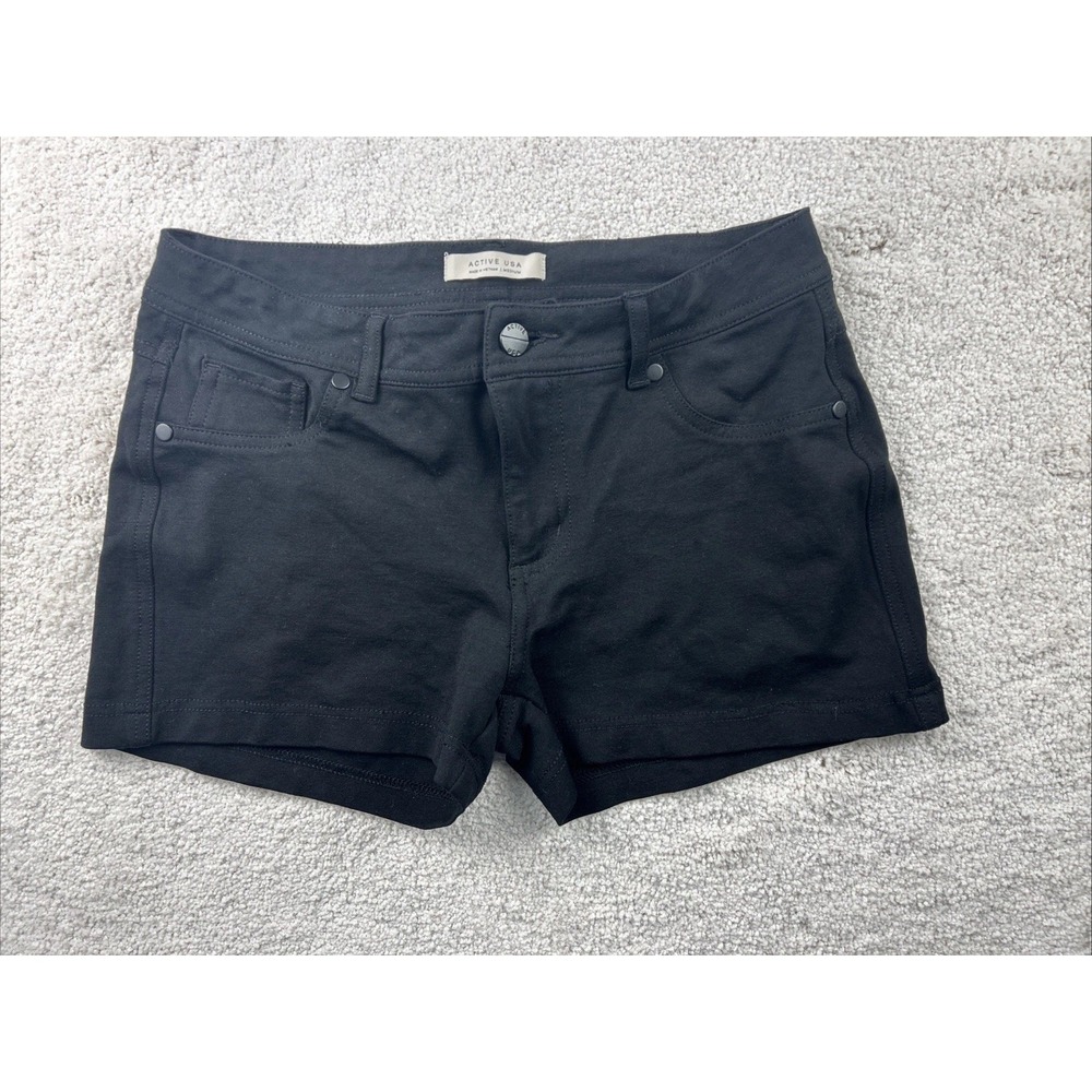Active USA Dressy Stretch Shorts Size Medium Black Pockets Black Beach